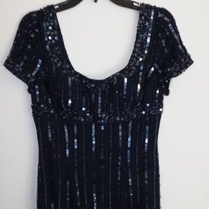 Pretty Sean Couture bluesilk dress.Size M (#EV285)